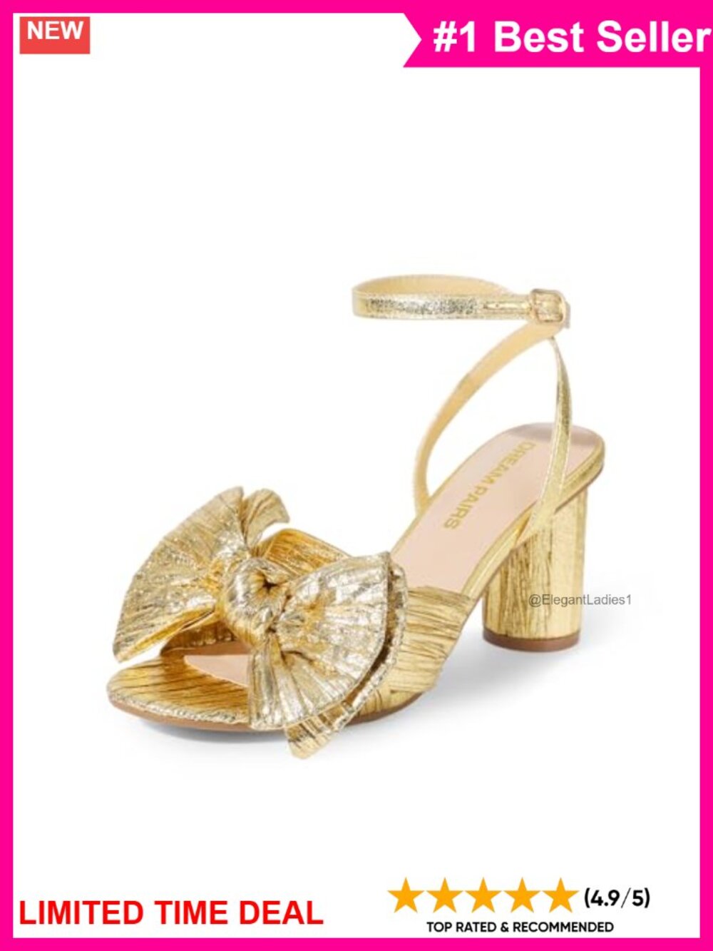 Bow Knot Heeled Sandals Open Toe Block Heel Wedding Party Shoes